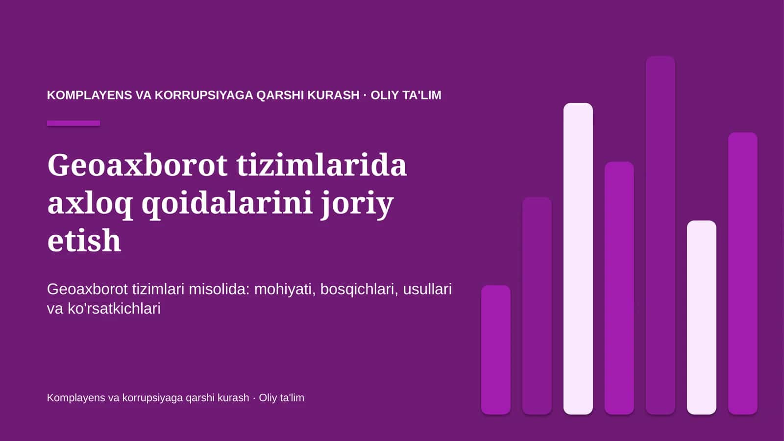Geoaxborot tizimlarida axloq qoidalarini joriy etish