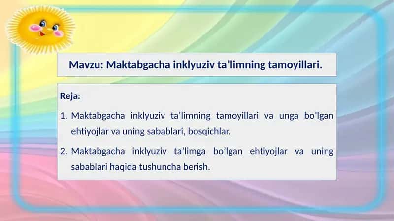 Maktabgacha inklyuziv ta’limning tamoyillari