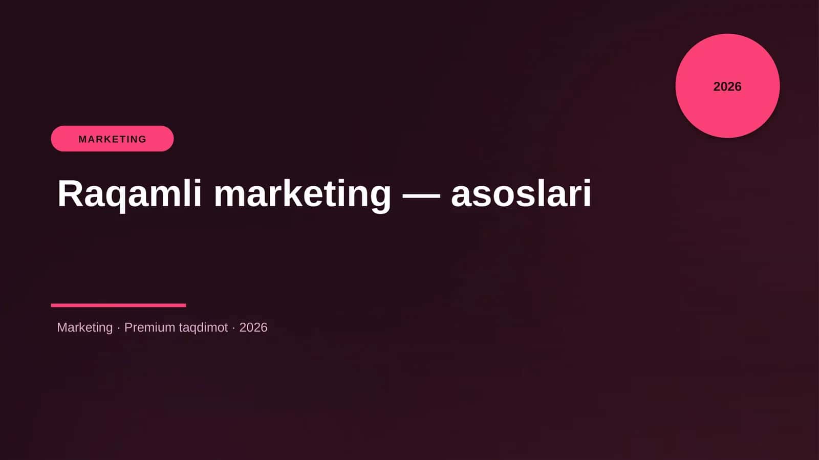Raqamli marketing — asoslari