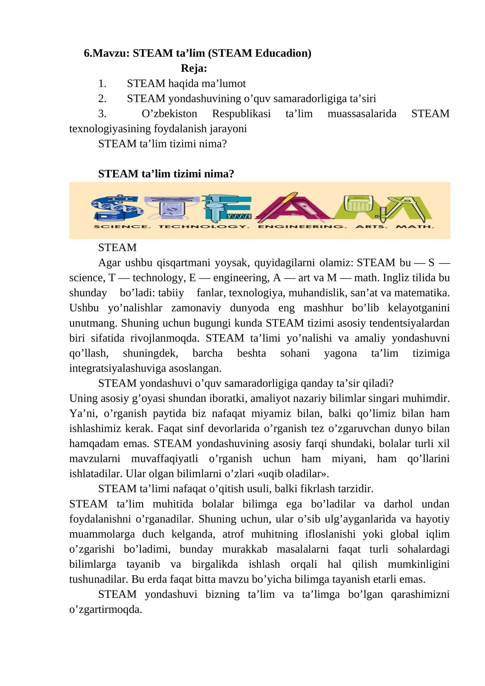 STEAM ta’lim (STEAM Educadion)