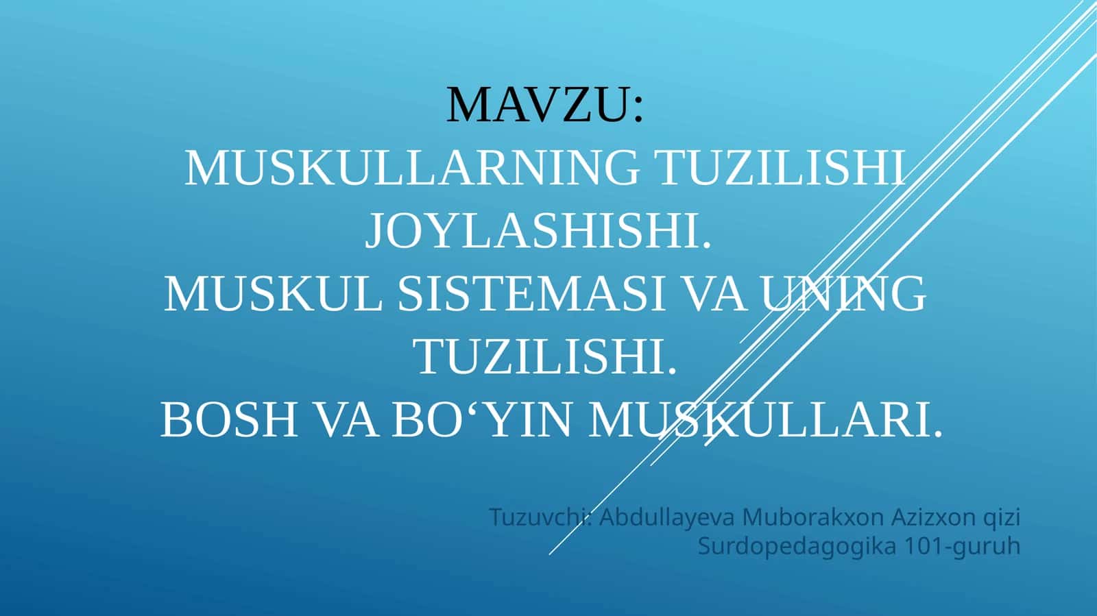Muskullarning tuzilishi