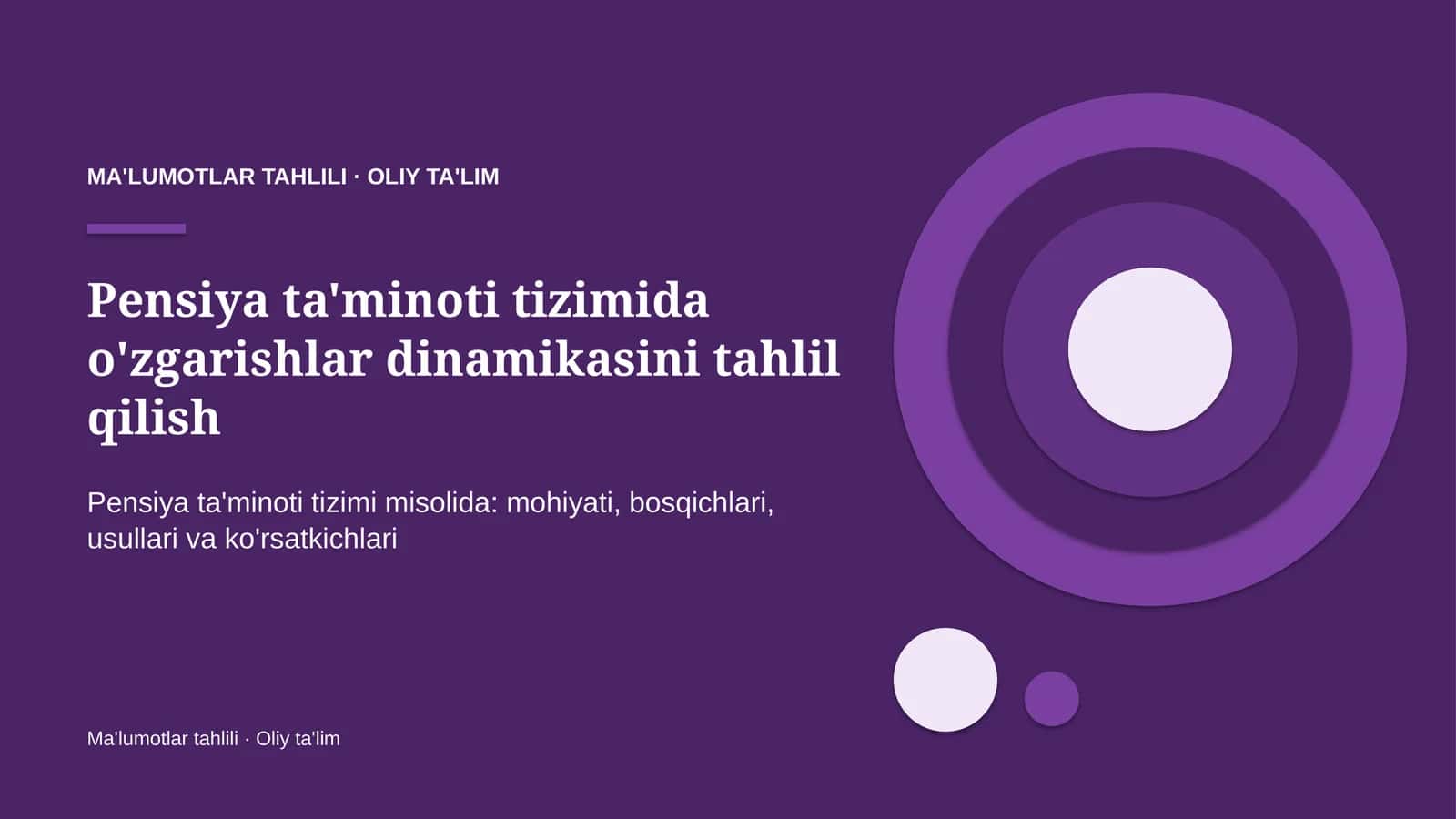 pensiya ta'minoti tizimida o'zgarishlar dinamikasini tahlil qilish 2632
