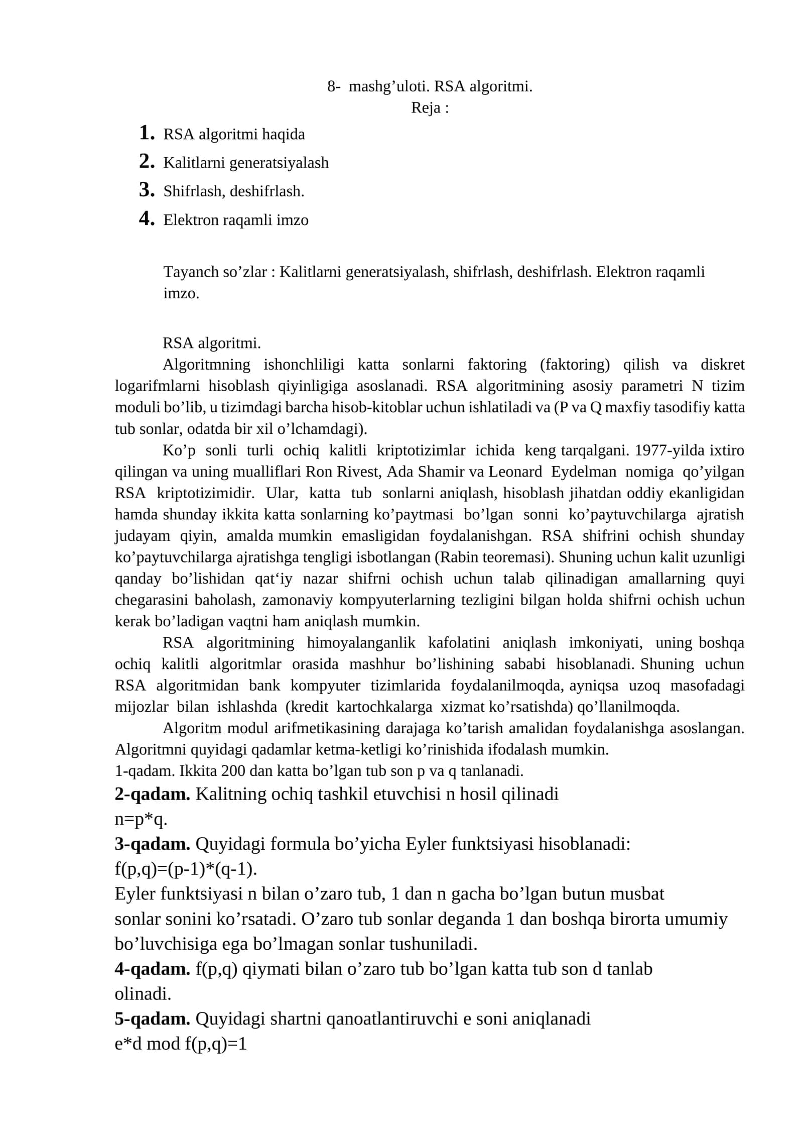 RSA algoritmi