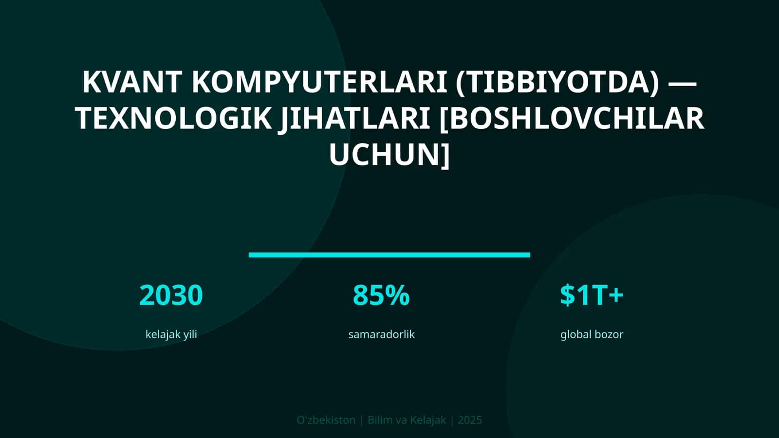Kvant kompyuterlari (Tibbiyotda) — texnologik jihatlari [boshlovchilar uchun]