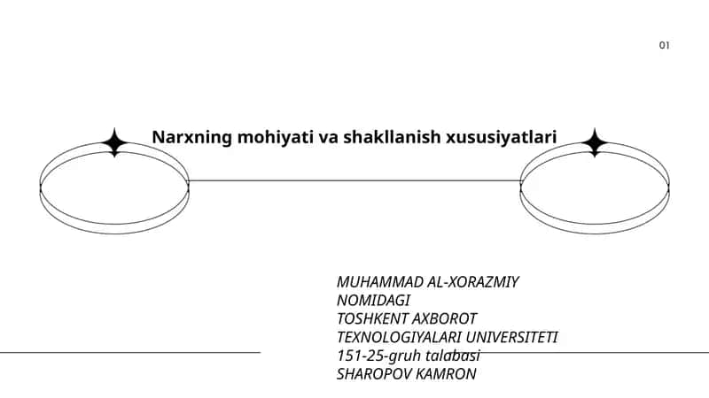 Narxning mohiyati va shakllanish xususiyatlari