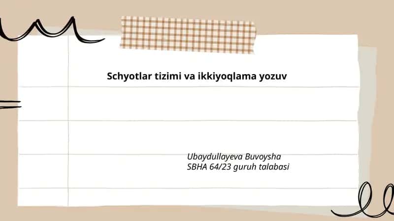Schyotlar tizimi va ikkiyoqlama yozuv