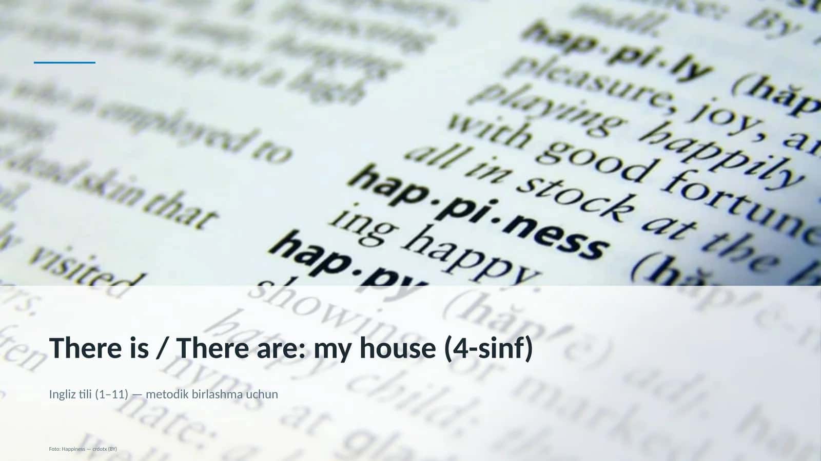 There is / There are: my house (4-sinf)