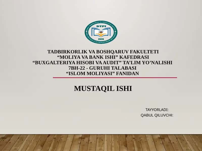 Islom moliyasi asoslari