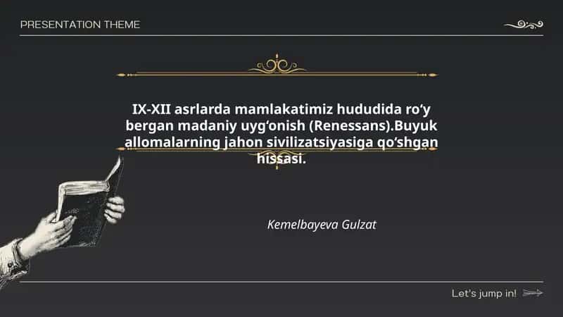 IX-XII asrlarda mamlakatimiz hududida ro‘y bergan madaniy uyg‘onish (Renessans)