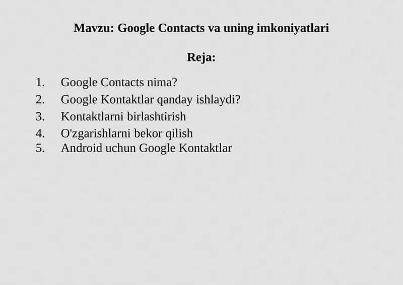 Google Contacts