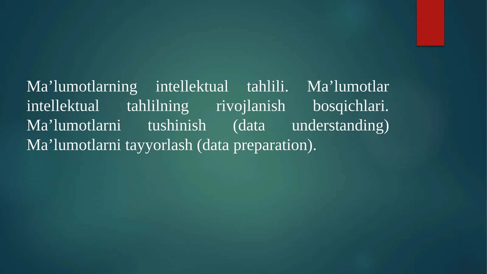 Ma’lumotlarning intellektual tahlili