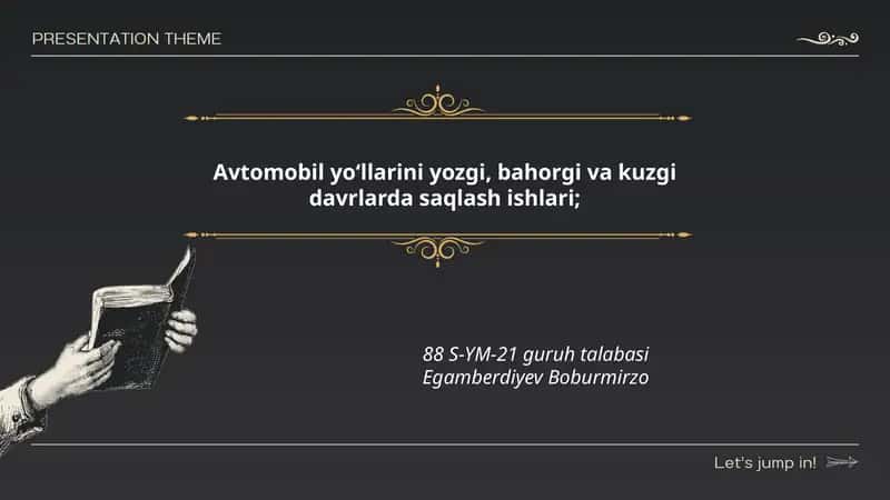 Avtomobil yo‘llarini yozgi, bahorgi va kuzgi davrlarda saqlash ishlari
