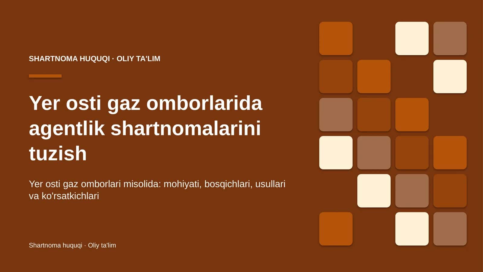 Yer osti gaz omborlarida agentlik shartnomalarini tuzish