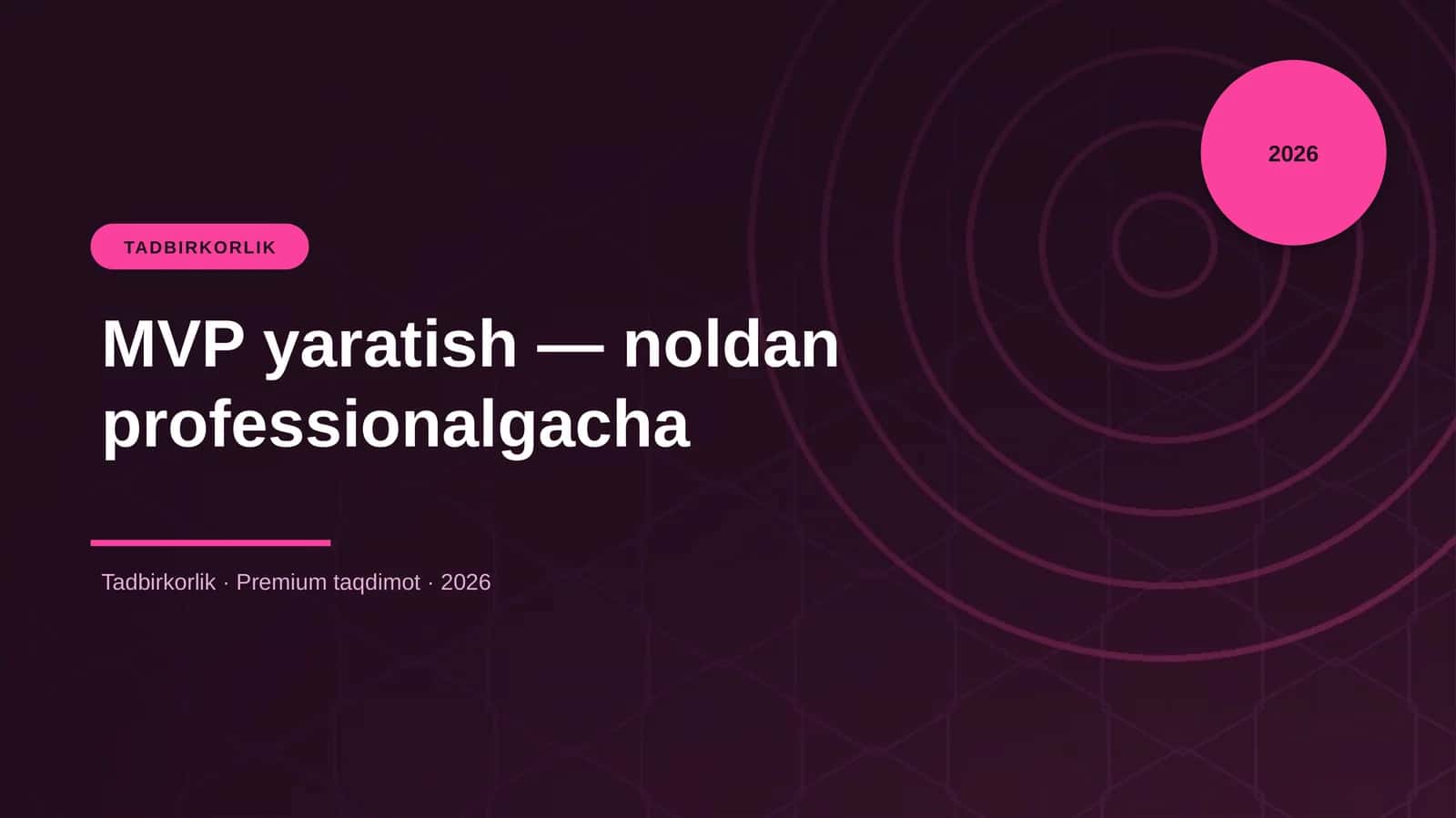 MVP yaratish — noldan professionalgacha