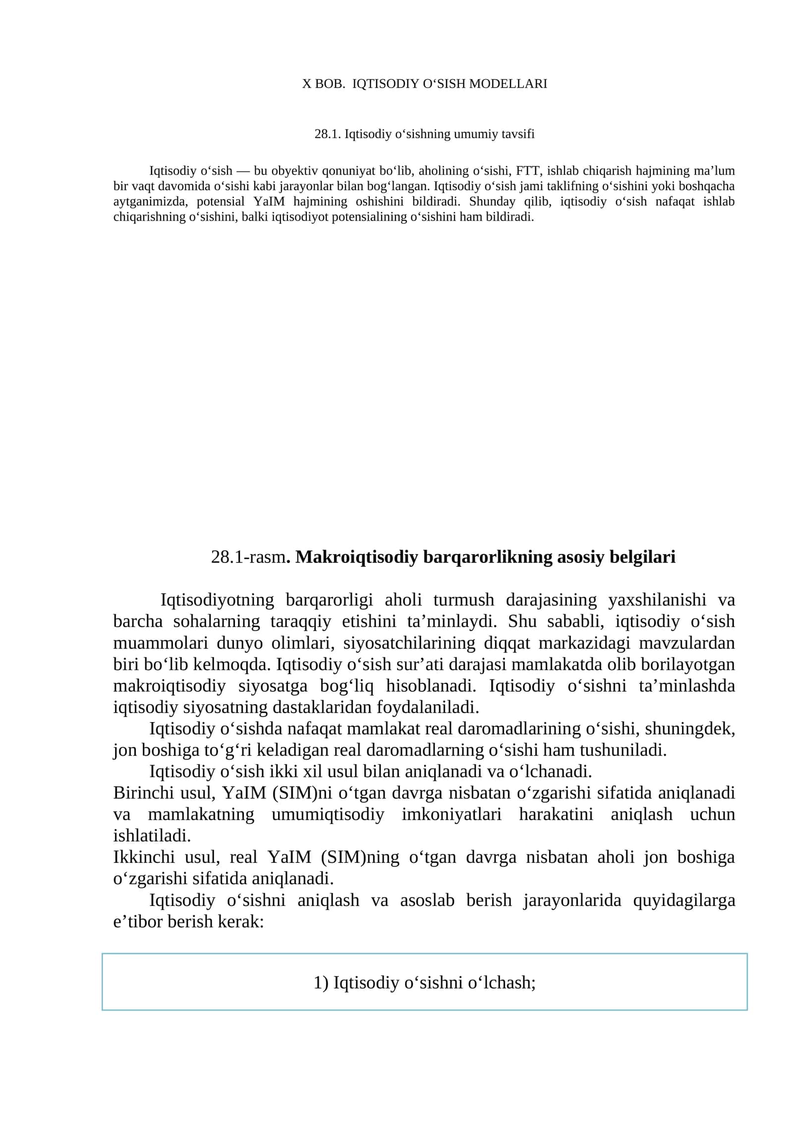 IQTISODIY OʻSISH MODELLARI