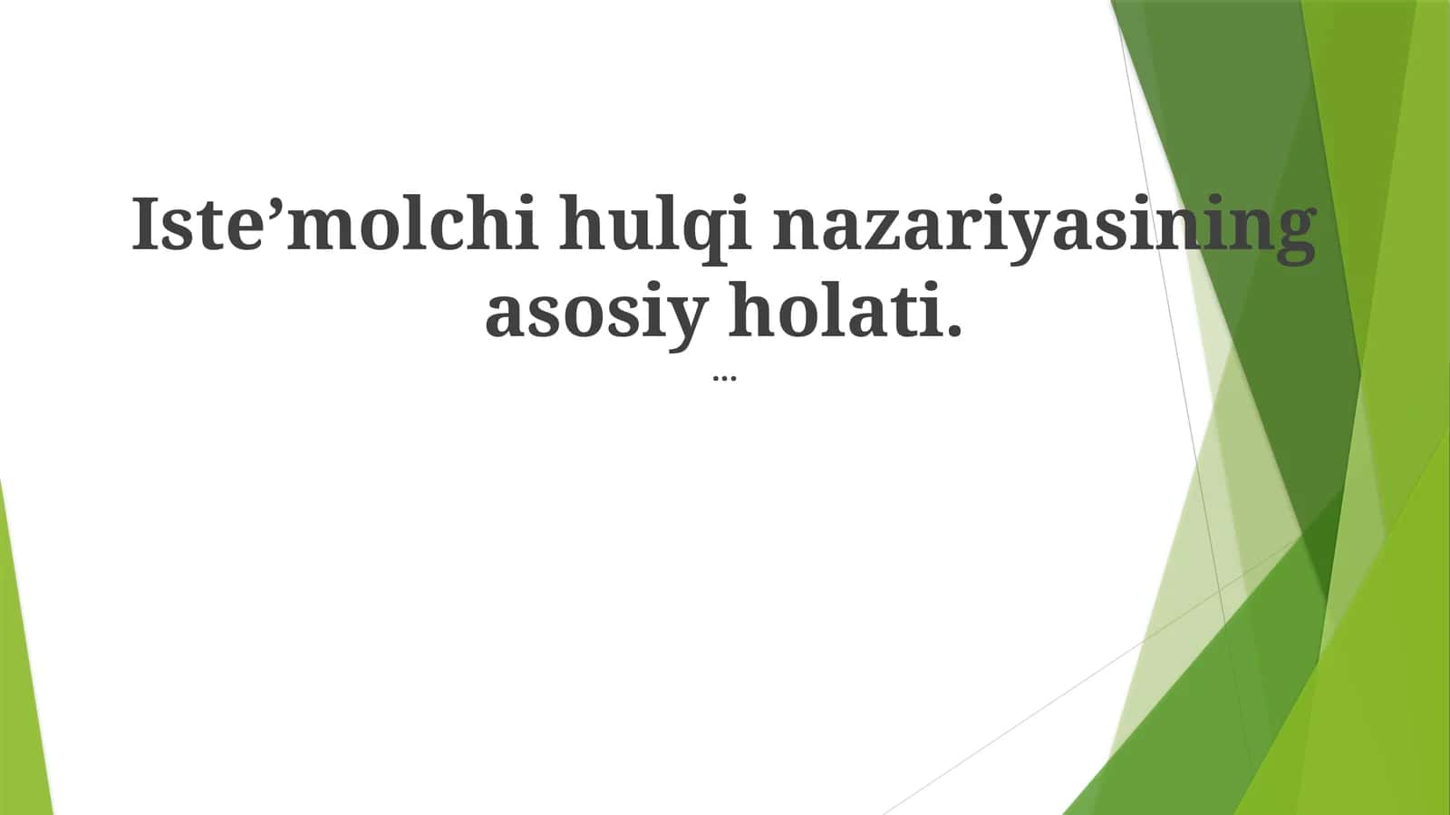 Iste’molchi hulqi nazariyasi
