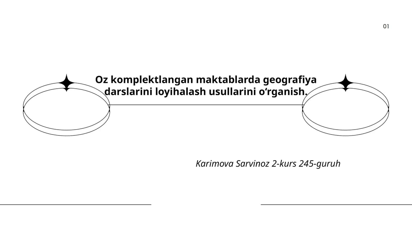 Oz komplektlangan maktablarda geografiya darslarini loyihalash