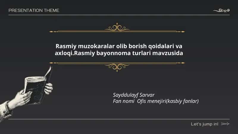 Rasmiy muzokaralar olib borish qoidalari va axloqi