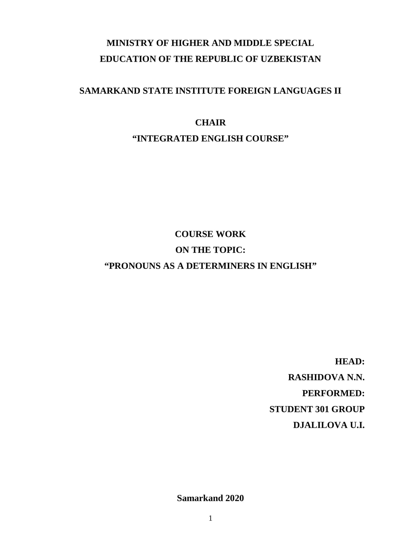 INTEGRATED ENGLISH COURSE