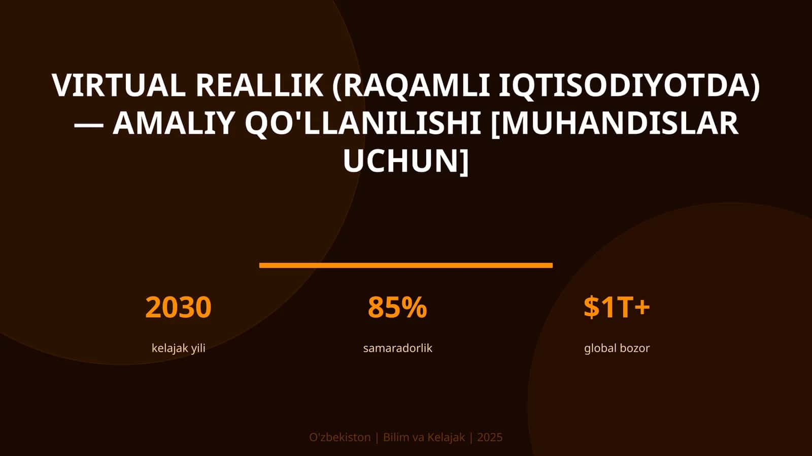 Virtual reallik (raqamli iqtisodiyotda) — amaliy qo'llanilishi [muhandislar uchun]