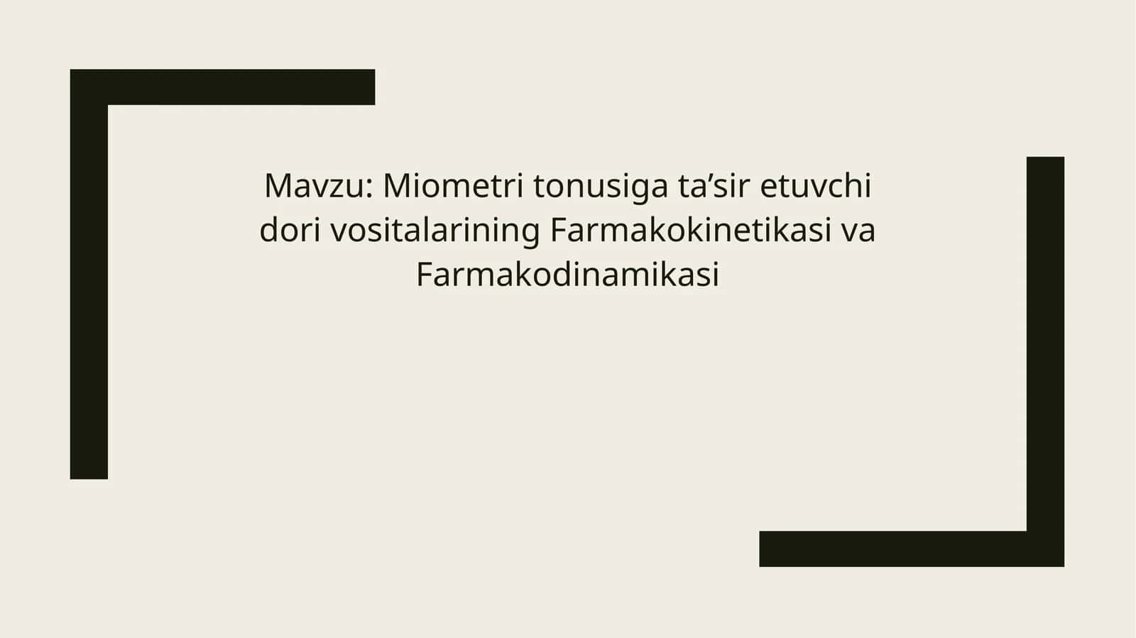 Miometri tonusiga ta’sir etuvchi dori vositalar