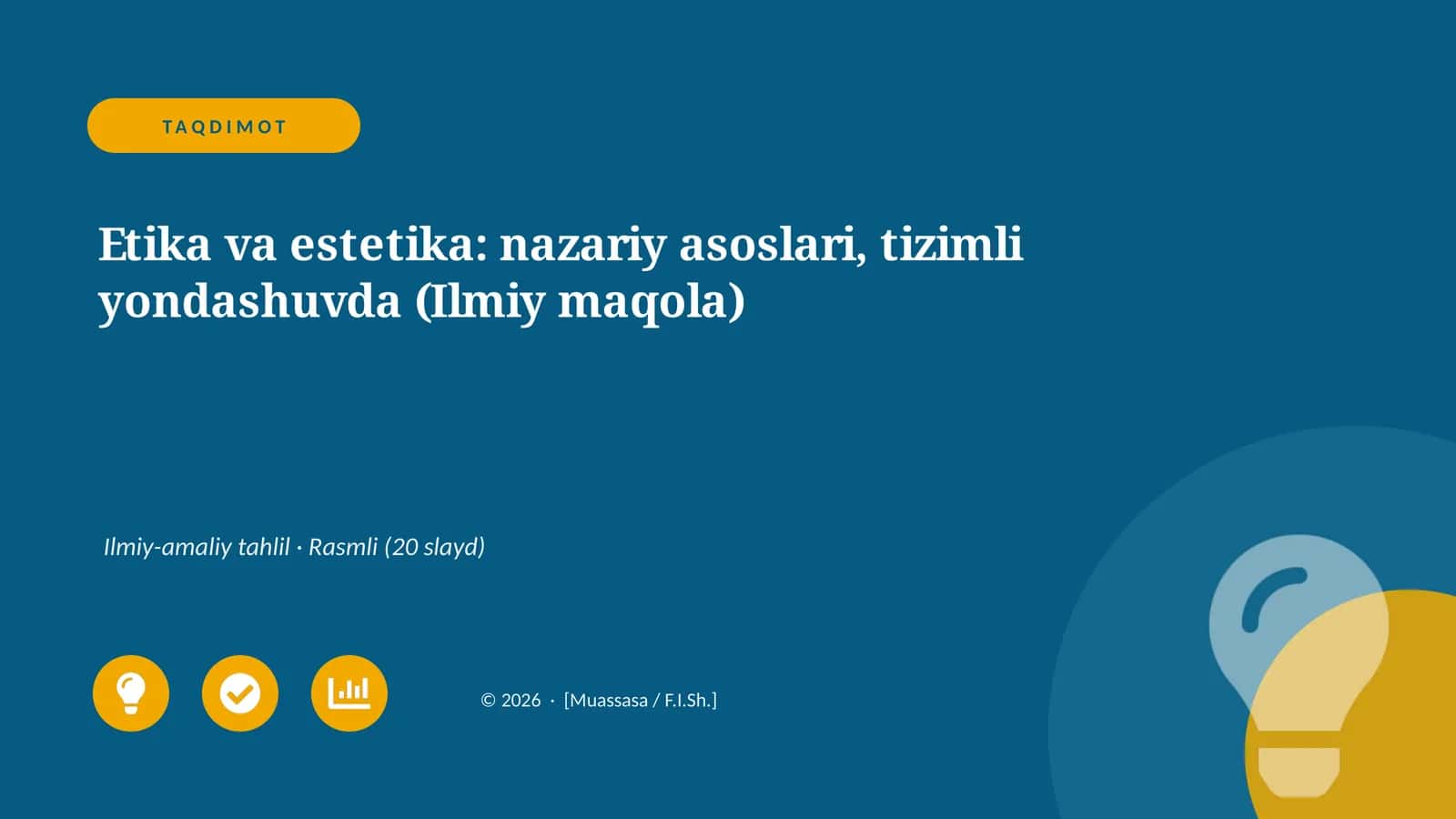 Etika va estetika: nazariy asoslari, tizimli yondashuvda (Ilmiy maqola)