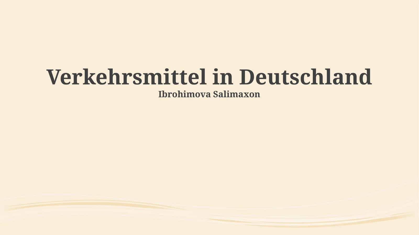Verkehrsmittel in Deutschland