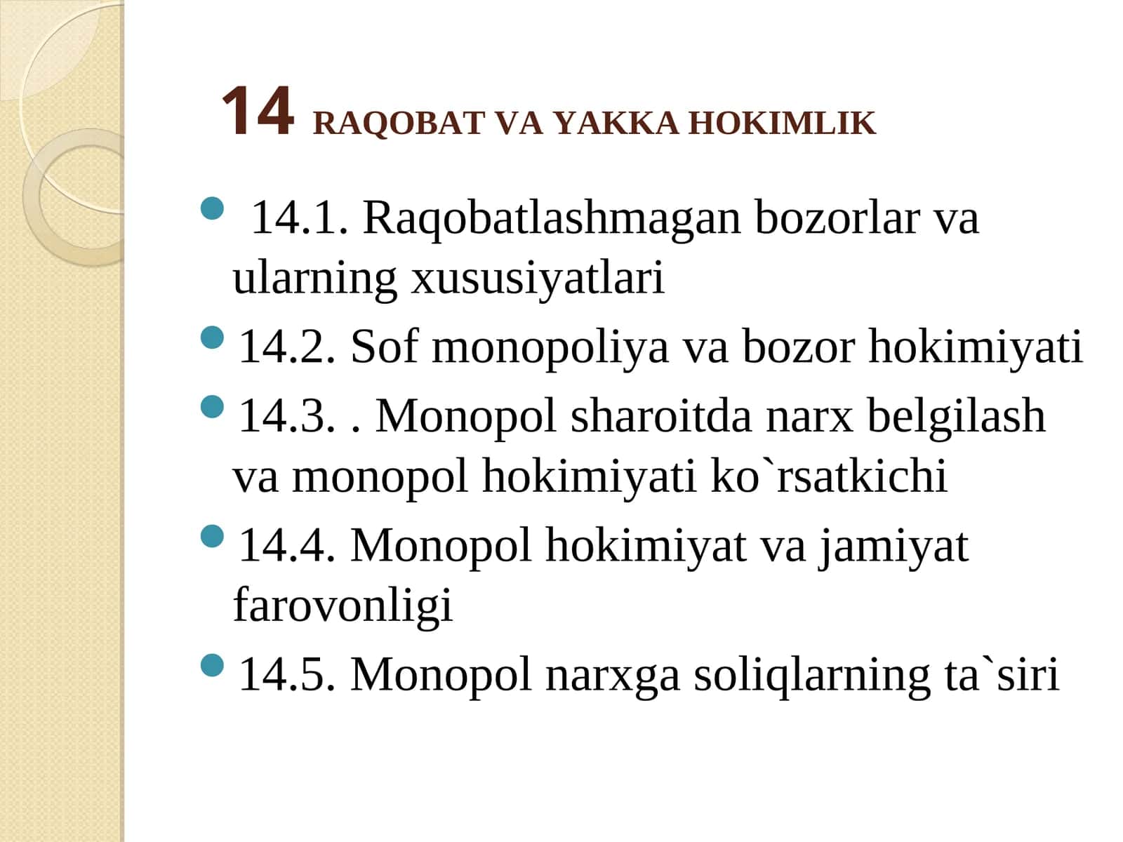 Raqobat va Monopoliya Tushunchasi