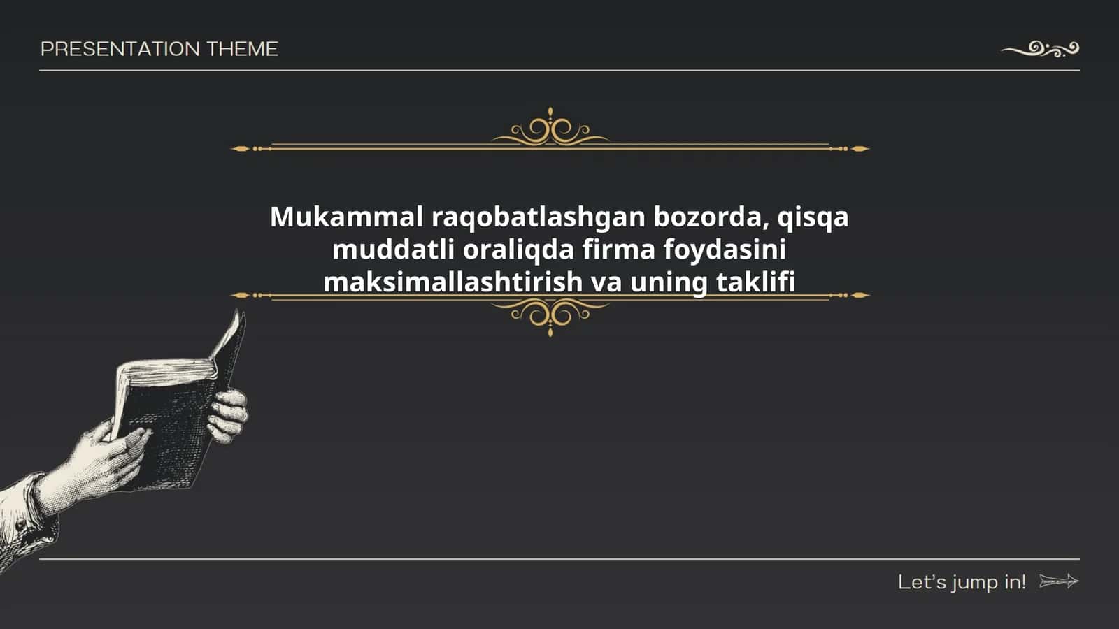Mukammal raqobat bozorining asosiy xususiyatlari