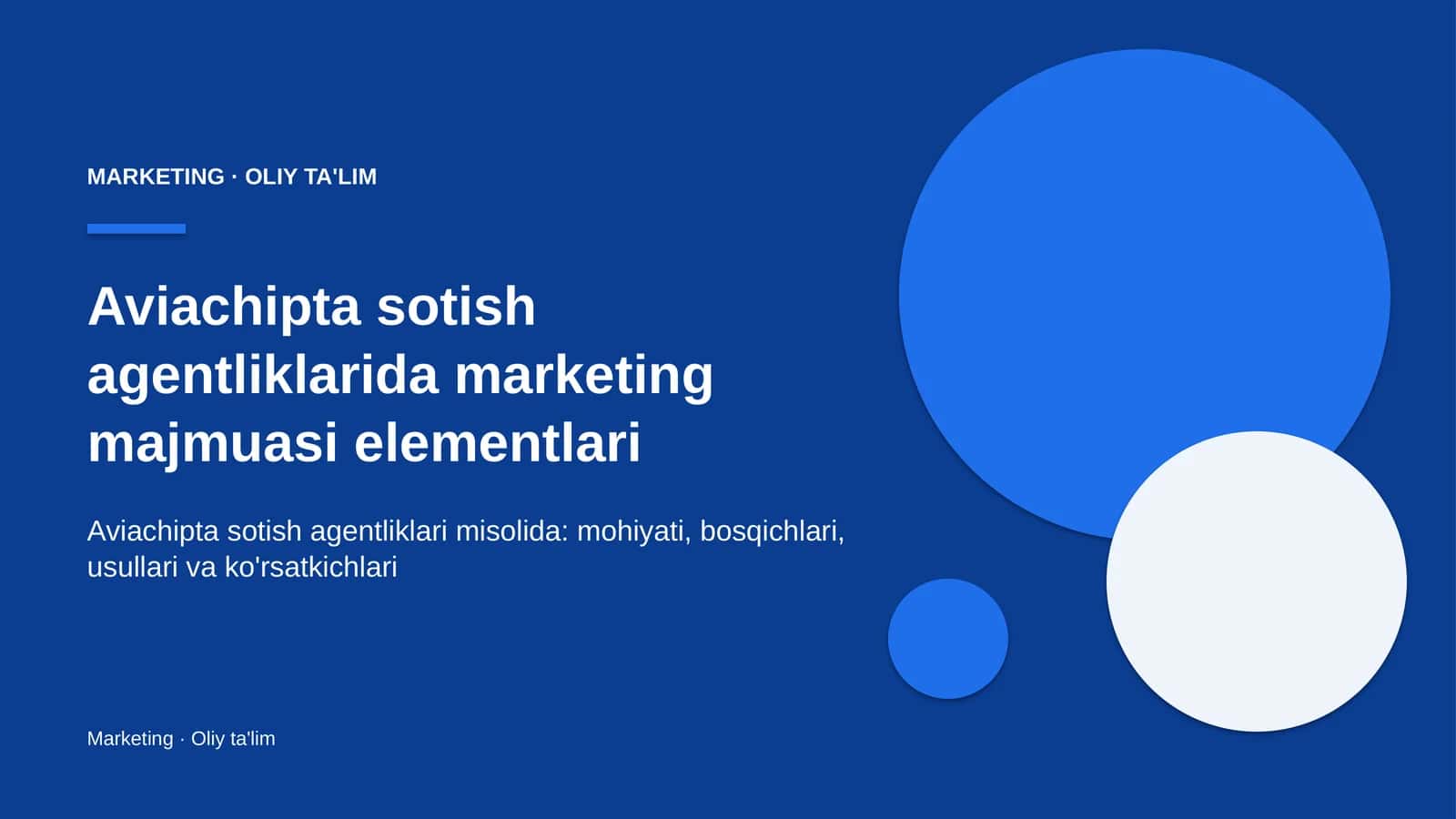 Aviachipta sotish agentliklarida marketing majmuasi elementlari
