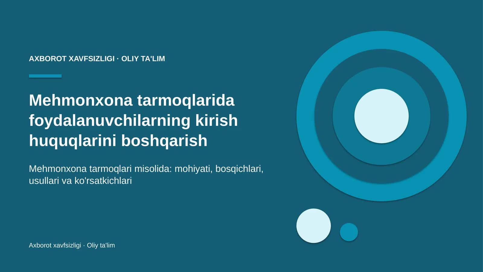 mehmonxona tarmoqlarida foydalanuvchilarning kirish huquqlarini boshqarish 7108