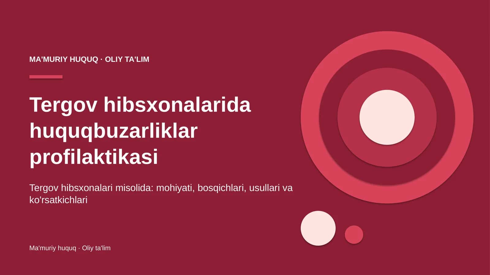 Tergov hibsxonalarida huquqbuzarliklar profilaktikasi