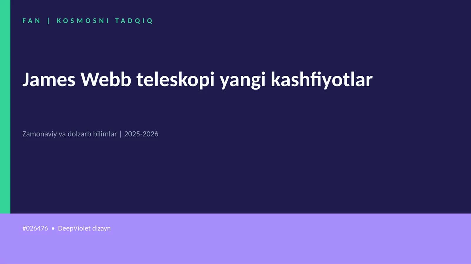 James Webb teleskopi yangi kashfiyotlar
