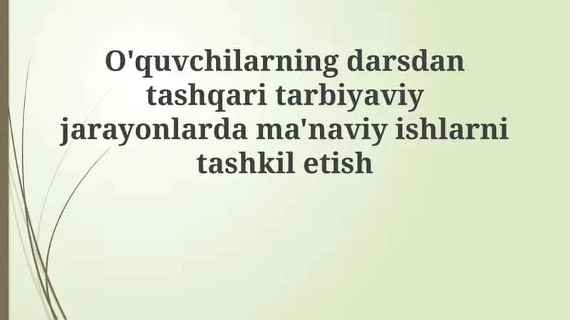 Ma'naviy-axloqiy tarbiya
