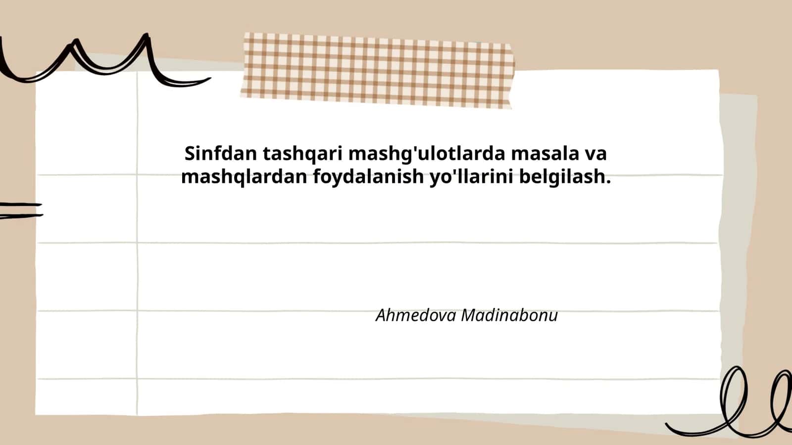 Mashg‘ulot turlarini aniqlash
