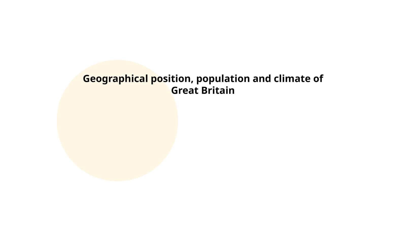 Geographical position, population and climate of Great Britain
