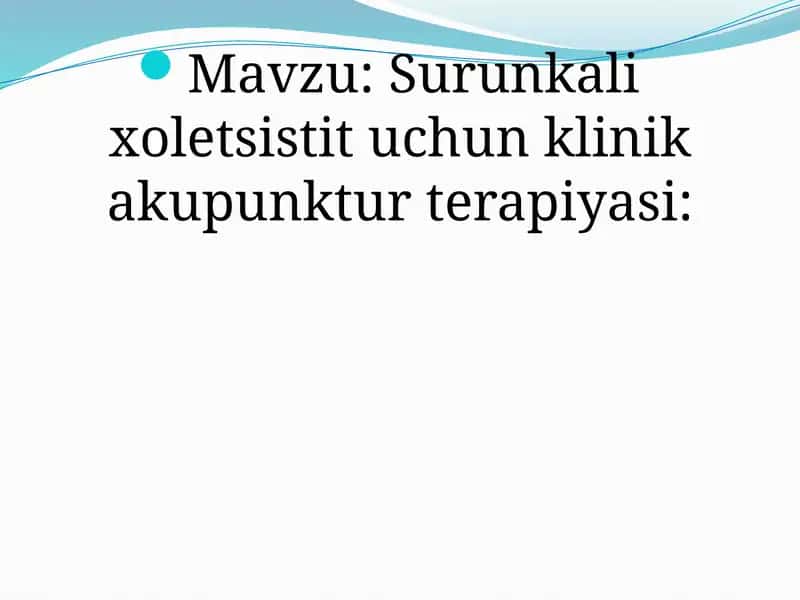 Surunkalixoletsistituchunklinikakupunkturterapiyasi