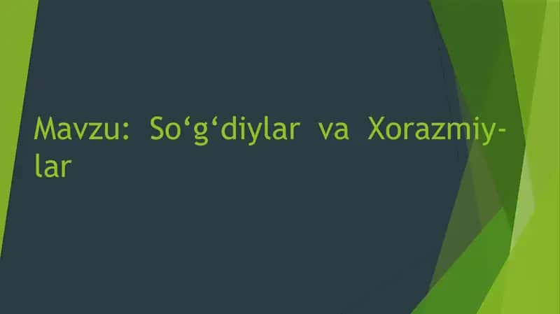 Sug'diylar va Xorazmiylar