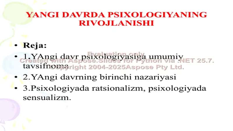 YANGI DAVRDA PSIXOLOGIYANING RIVOJLANISHI