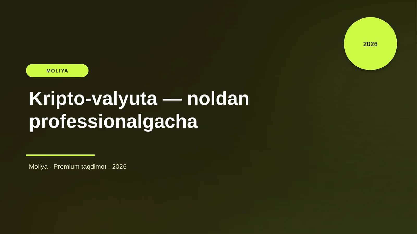 Kripto-valyuta — noldan professionalgacha