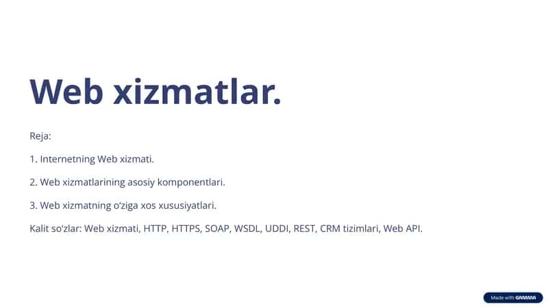Web xizmatlar