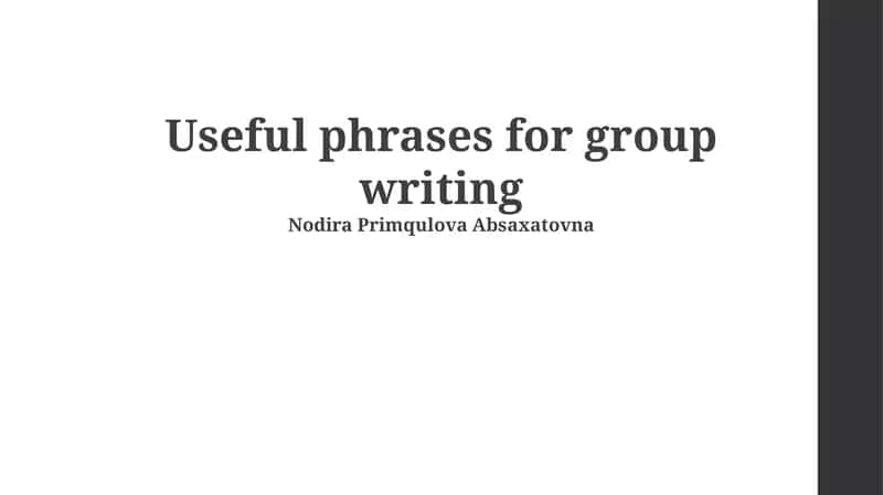 Useful phrases for group writing