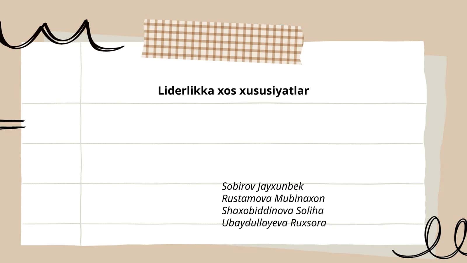 Liderlikka xos xususiyatlar
