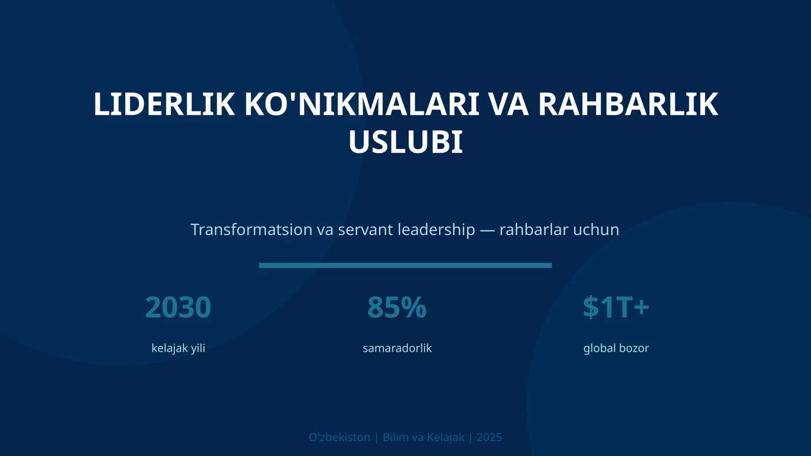 LIDERLIK KO'NIKMALARI VA RAHBARLIK USLUBI