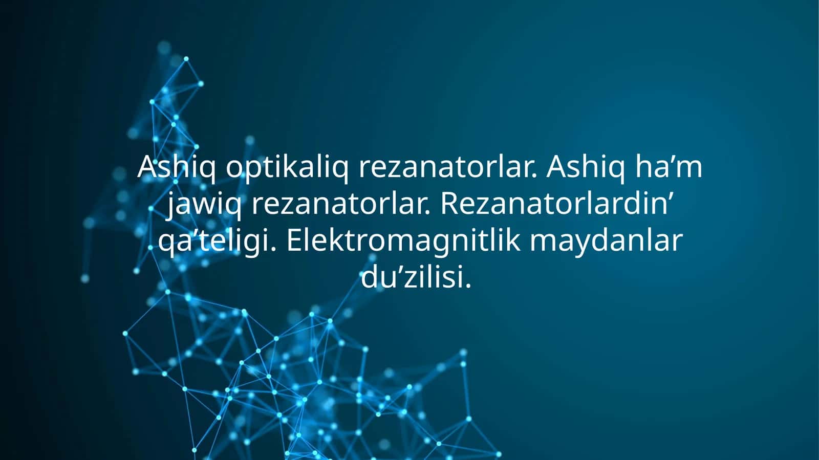 Ashiq optikaliq rezanatorlar