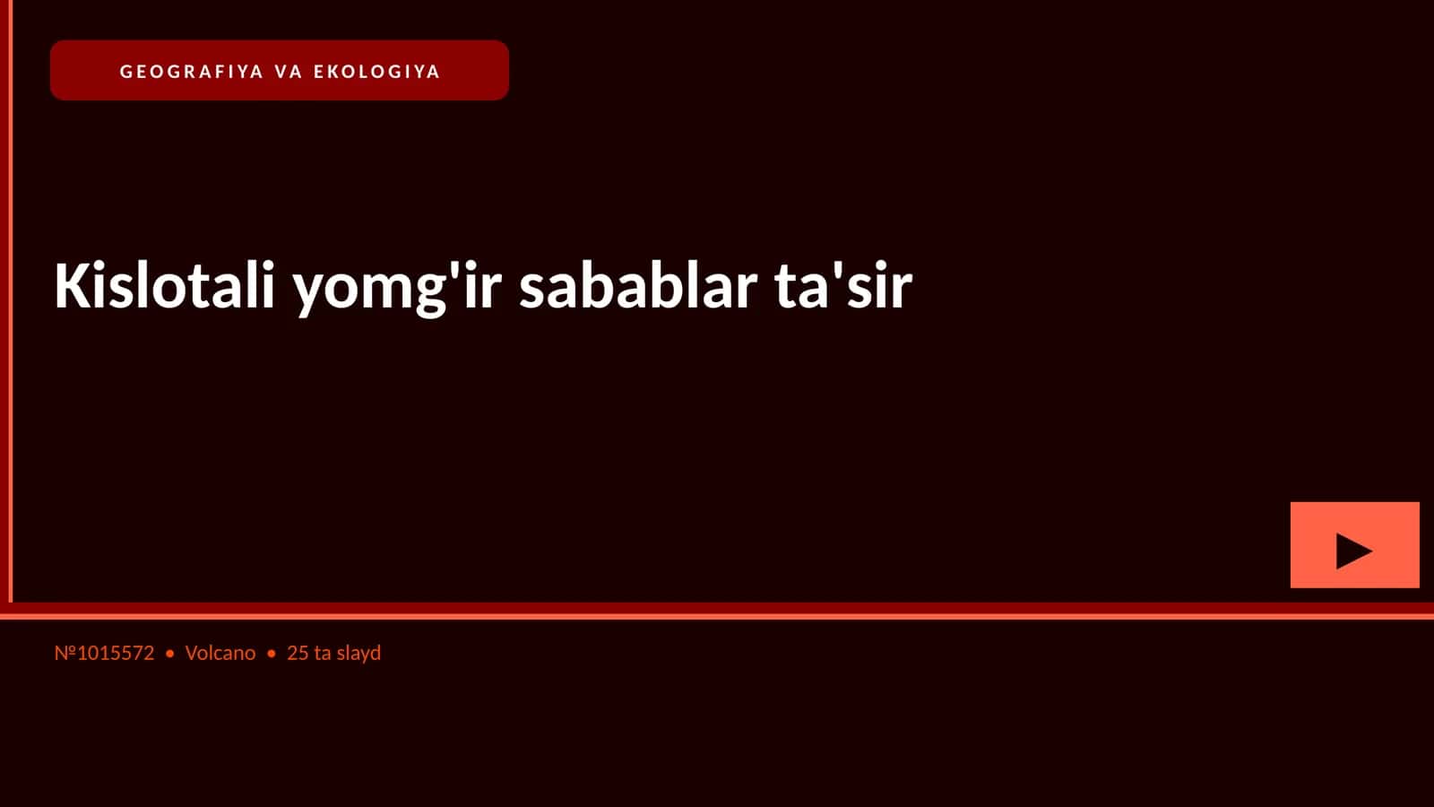 GEOGRAFIYA VA EKOLOGIYA