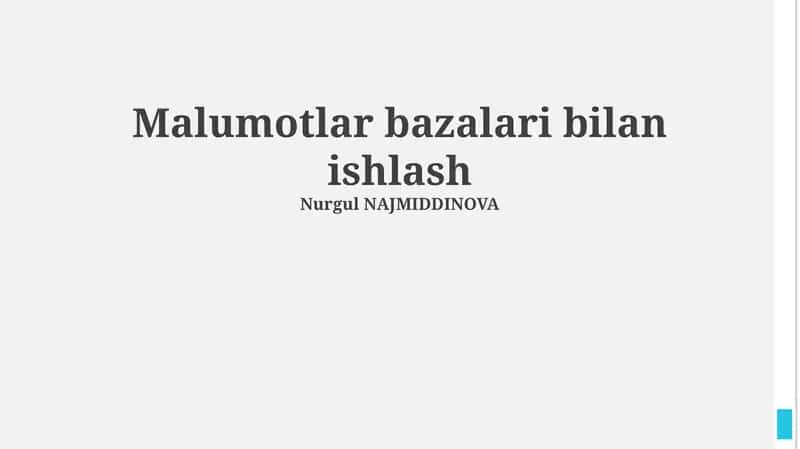 Ma'lumotlar bazalari