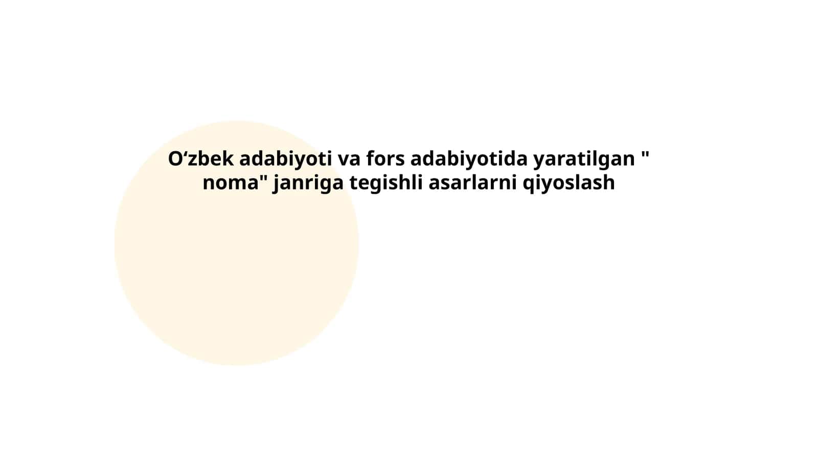 Noma janriga tegishli asarlarni qiyoslash