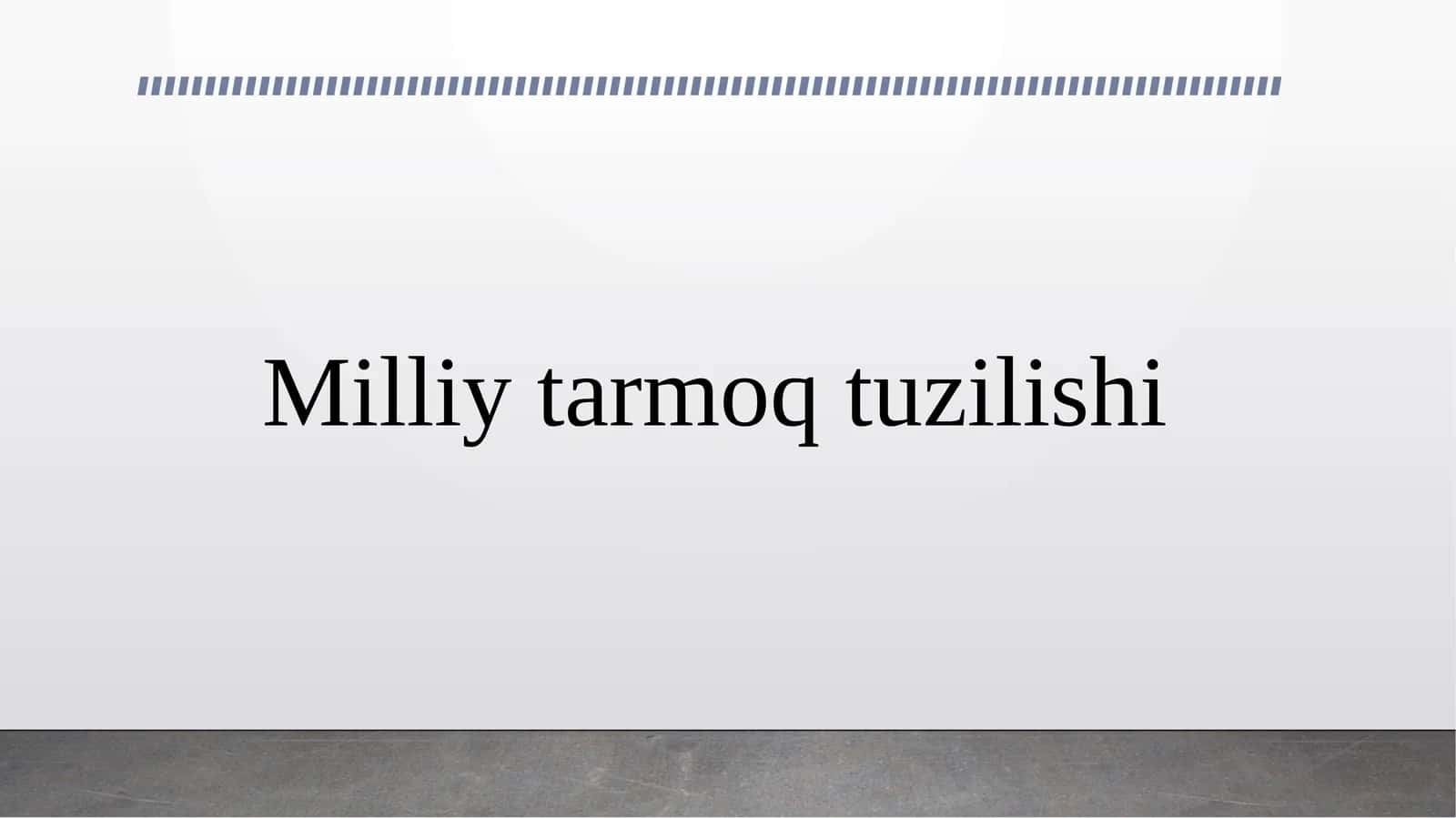 Milliy tarmoq tuzilishi