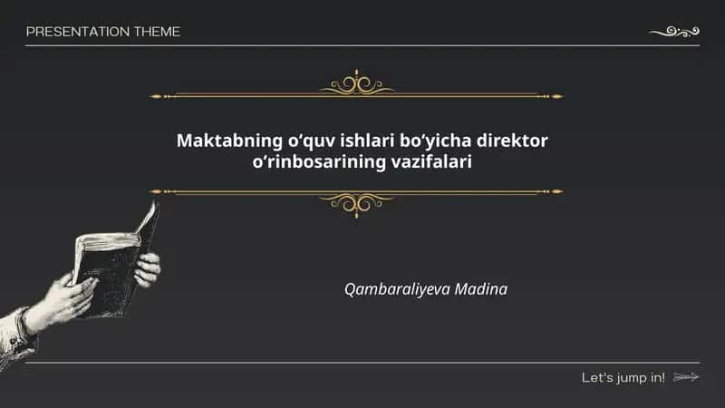 Maktabning oʻquv ishlari boʻyicha direktor oʻrinbosarining vazifalari